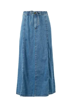 Ceres Life Panelled Maxi Skirt - Worn Blue Denim
