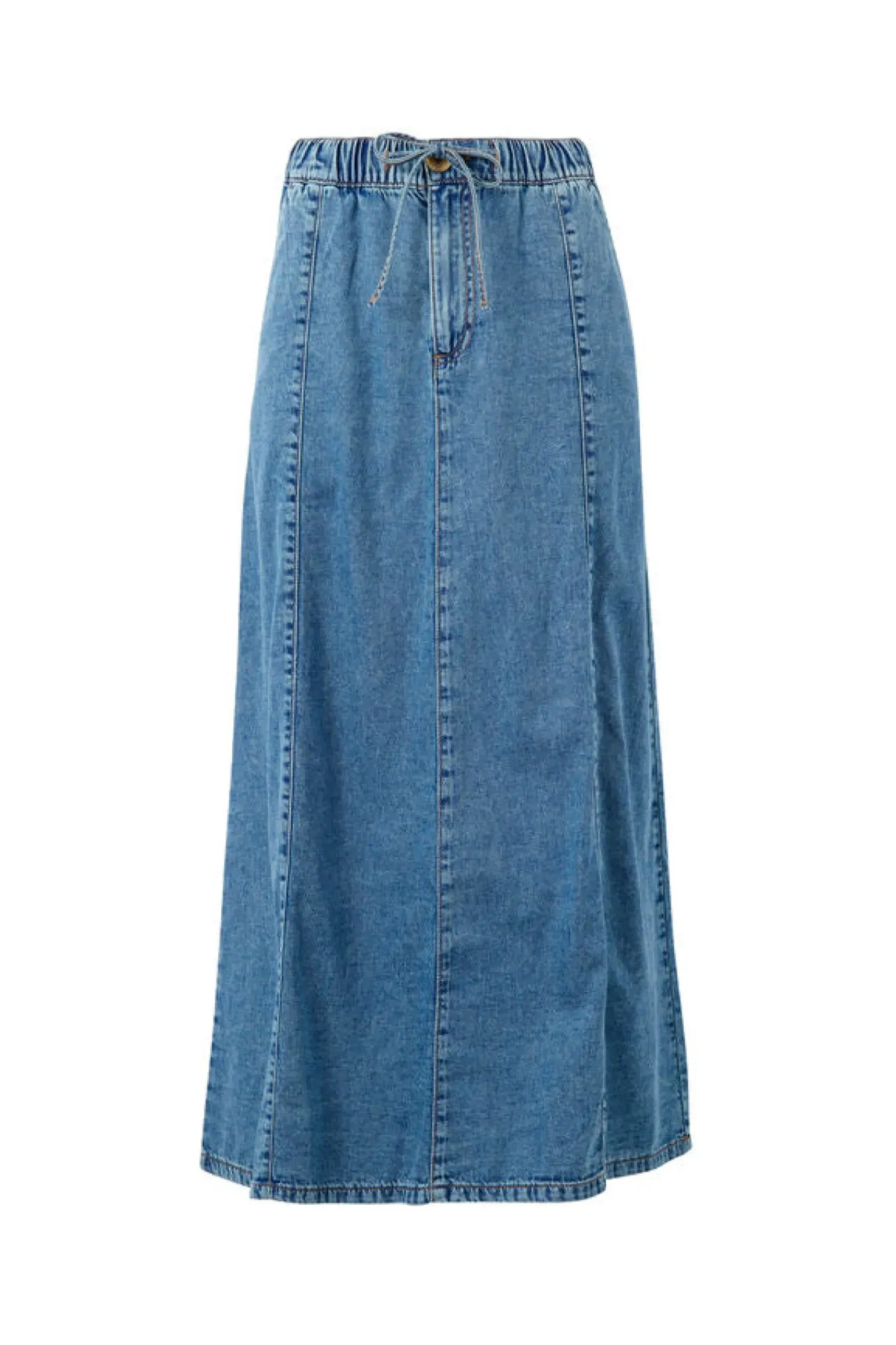 Ceres Life Panelled Maxi Skirt - Worn Blue Denim