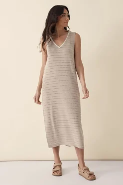 Ceres Life Pointelle Sleeveless Knit Dress - String
