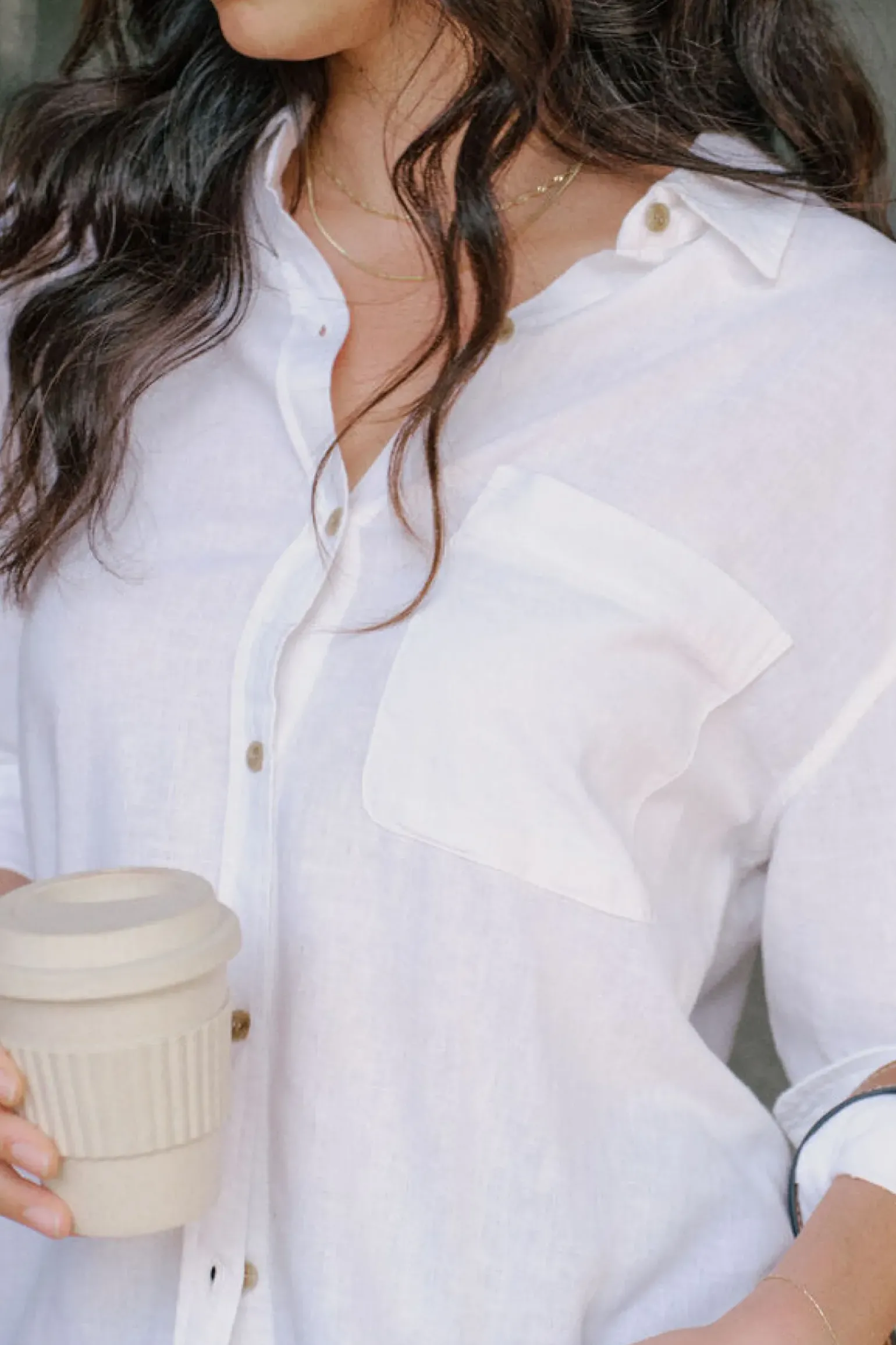 Ceres Life Relaxed Pocket Shirt- White