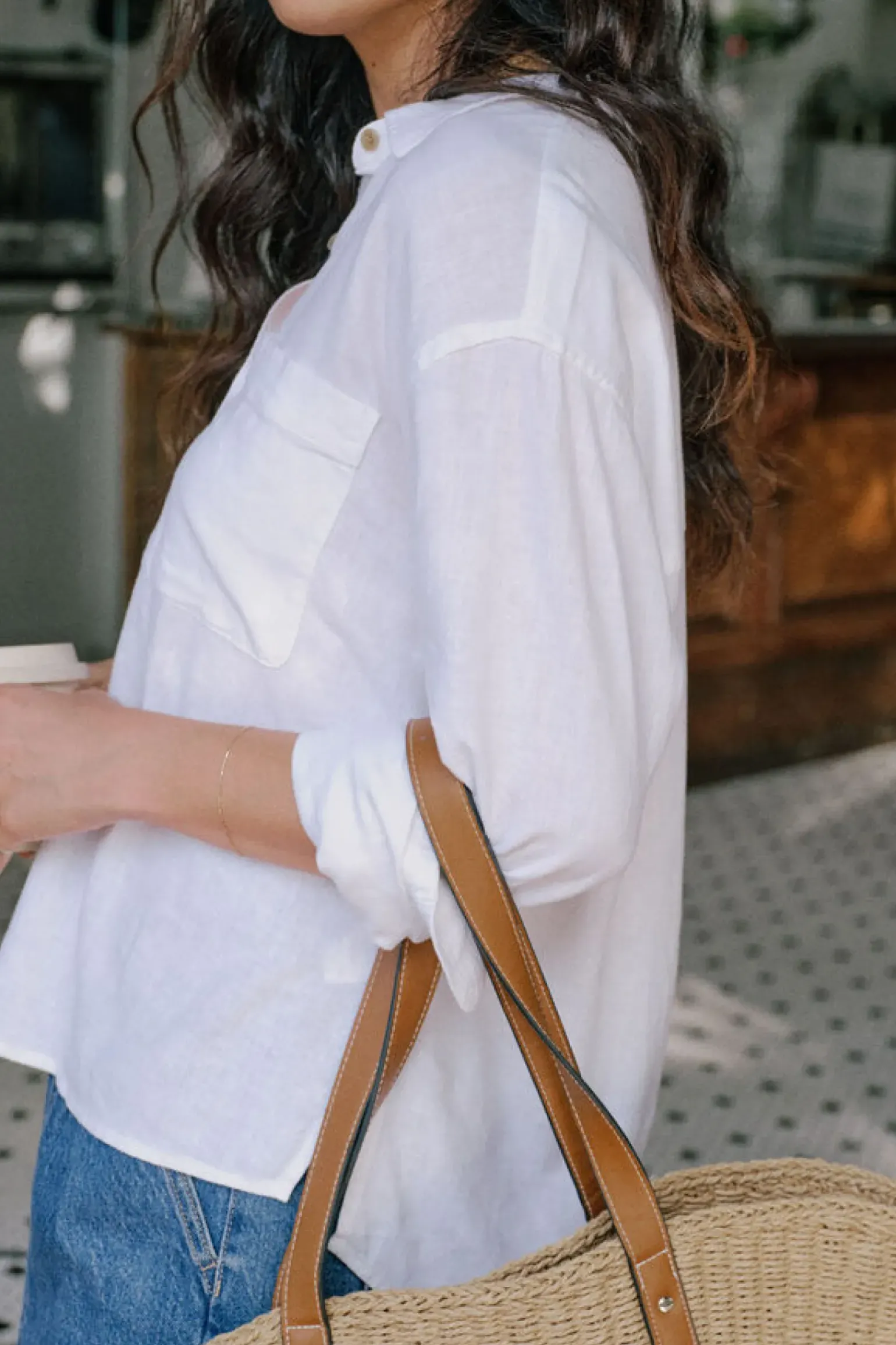 Ceres Life Relaxed Pocket Shirt- White