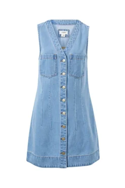 Ceres Life Seamed Mini Shift Dress - Vintage Blue