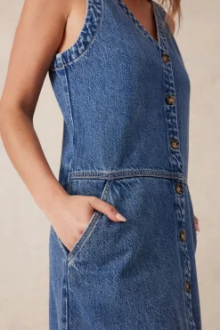 Ceres Life Side Pocket Mini Shift Dress - Fresh Indigo