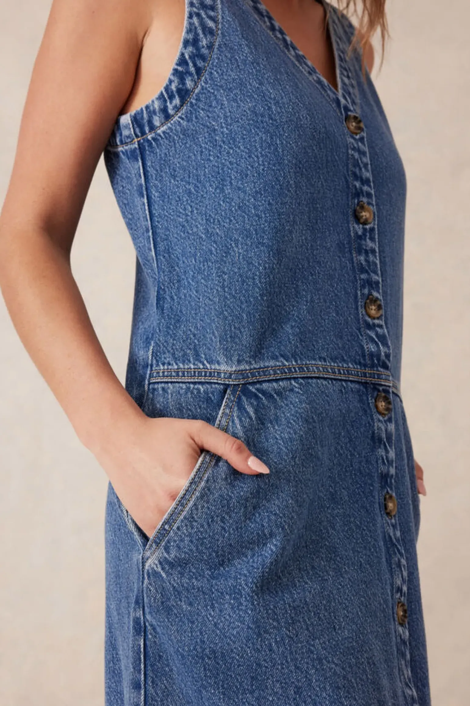 Ceres Life Side Pocket Mini Shift Dress - Fresh Indigo