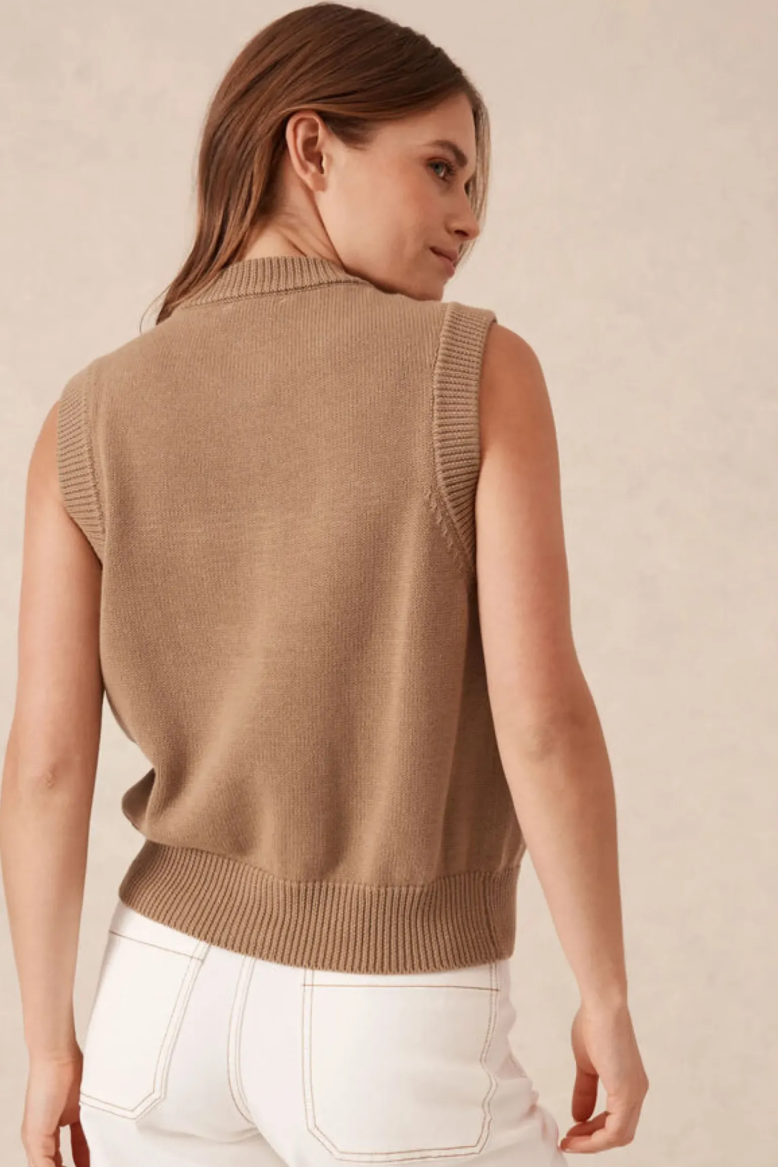 Ceres Life Sleeveless Cardi - Summer Taupe
