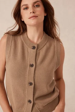 Ceres Life Sleeveless Cardi - Summer Taupe