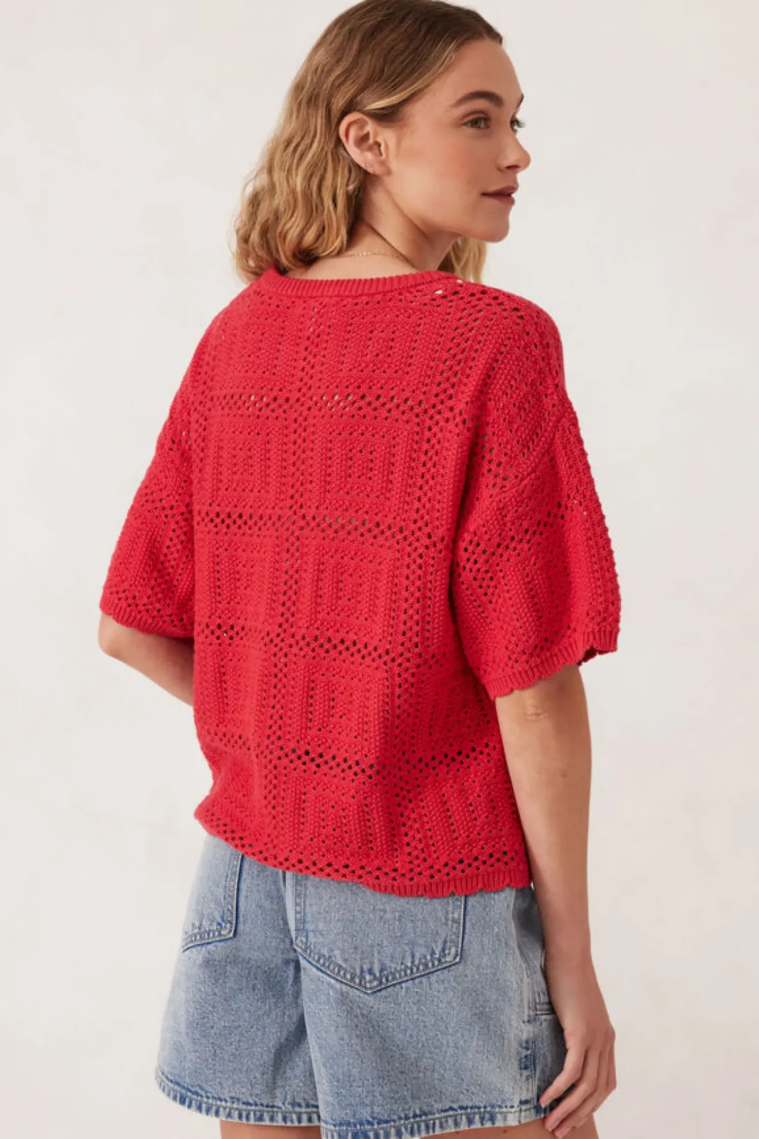 Ceres Life Square Knit Boxy Tee - Heritage Red
