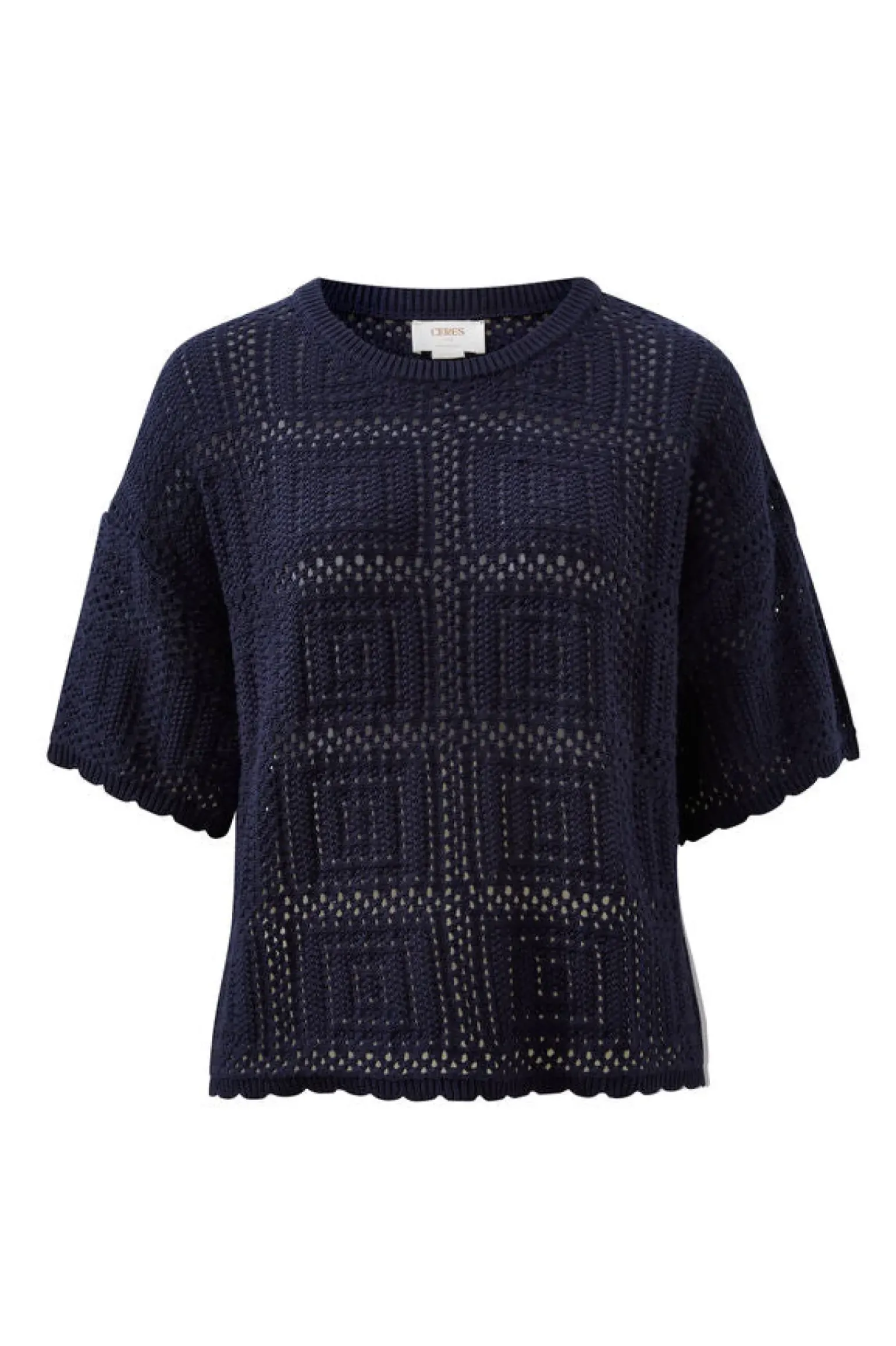 Ceres Life Square Knit Boxy Tee - New Navy