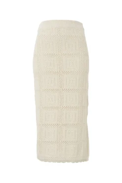 Ceres Life Square Knit Midi Skirt - Ecru