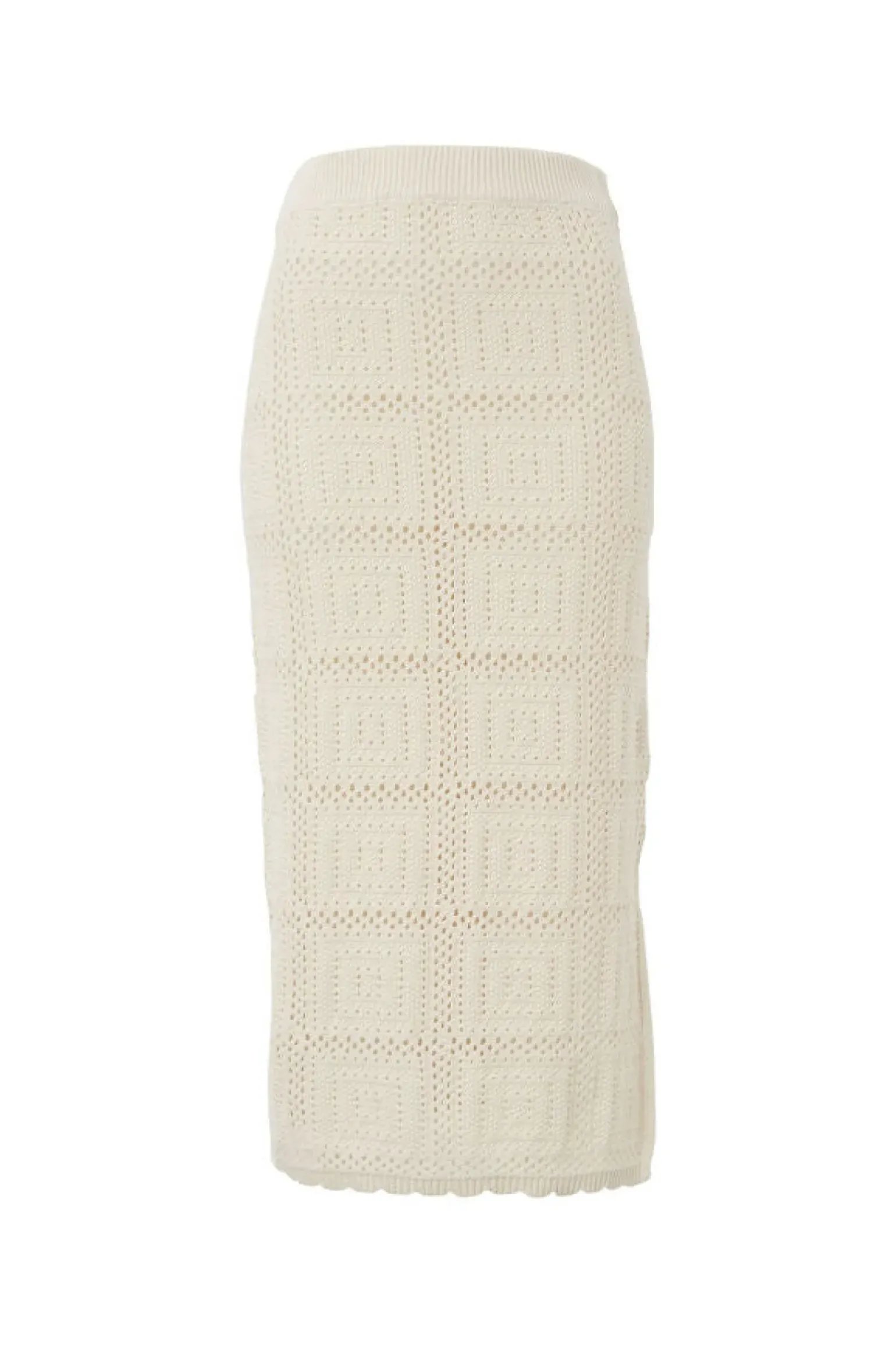 Ceres Life Square Knit Midi Skirt - Ecru