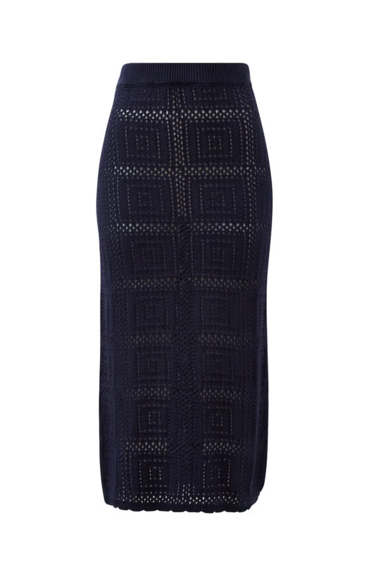 Ceres Life Square Knit Midi Skirt - New Navy