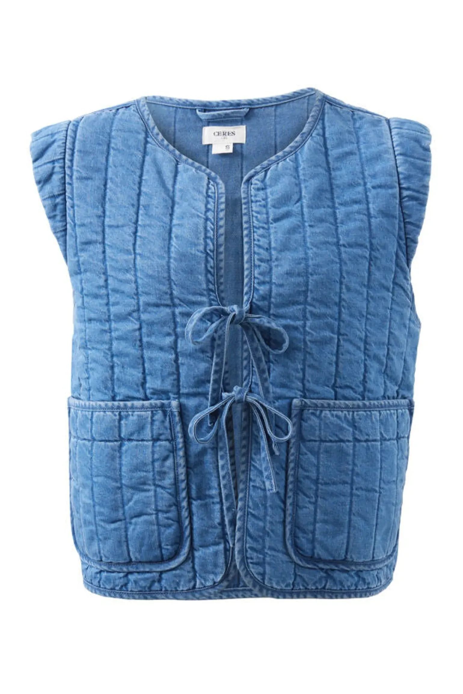 Ceres Life Tie Quilted Vest - Worn Blue