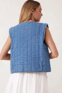 Ceres Life Tie Quilted Vest - Worn Blue