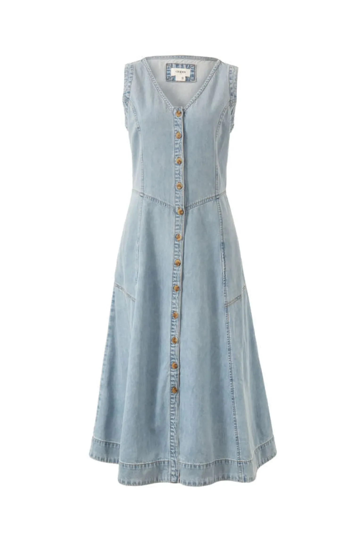 Ceres Life V Neck Flared Midi Dress - Worn Blue
