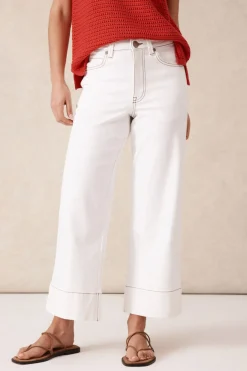 Ceres Life Wide Leg Crop Jean - Fresh Ecru