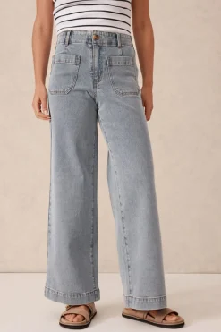 Ceres Life Wide Leg Front Pocket Jean - Vintage Blue