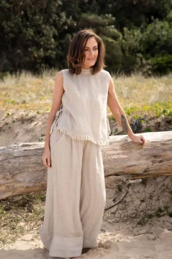Eadie Arana Linen Pant - Natural