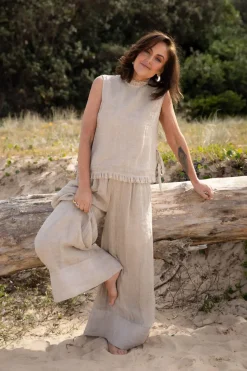 Eadie Arana Linen Pant - Natural
