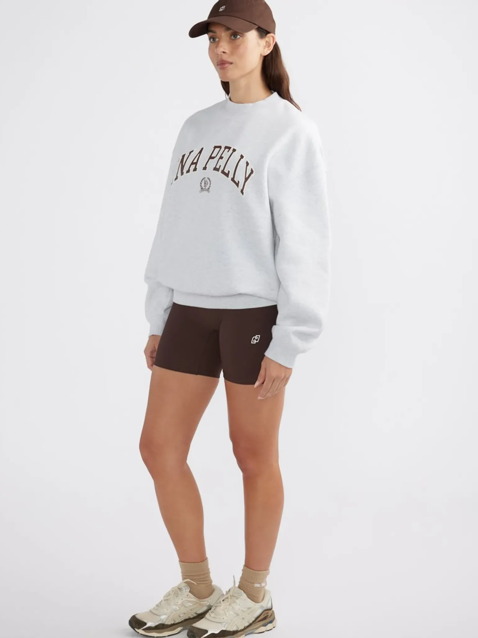 Ena Pelly Classic Collegiate Sweatshirt - White Marle