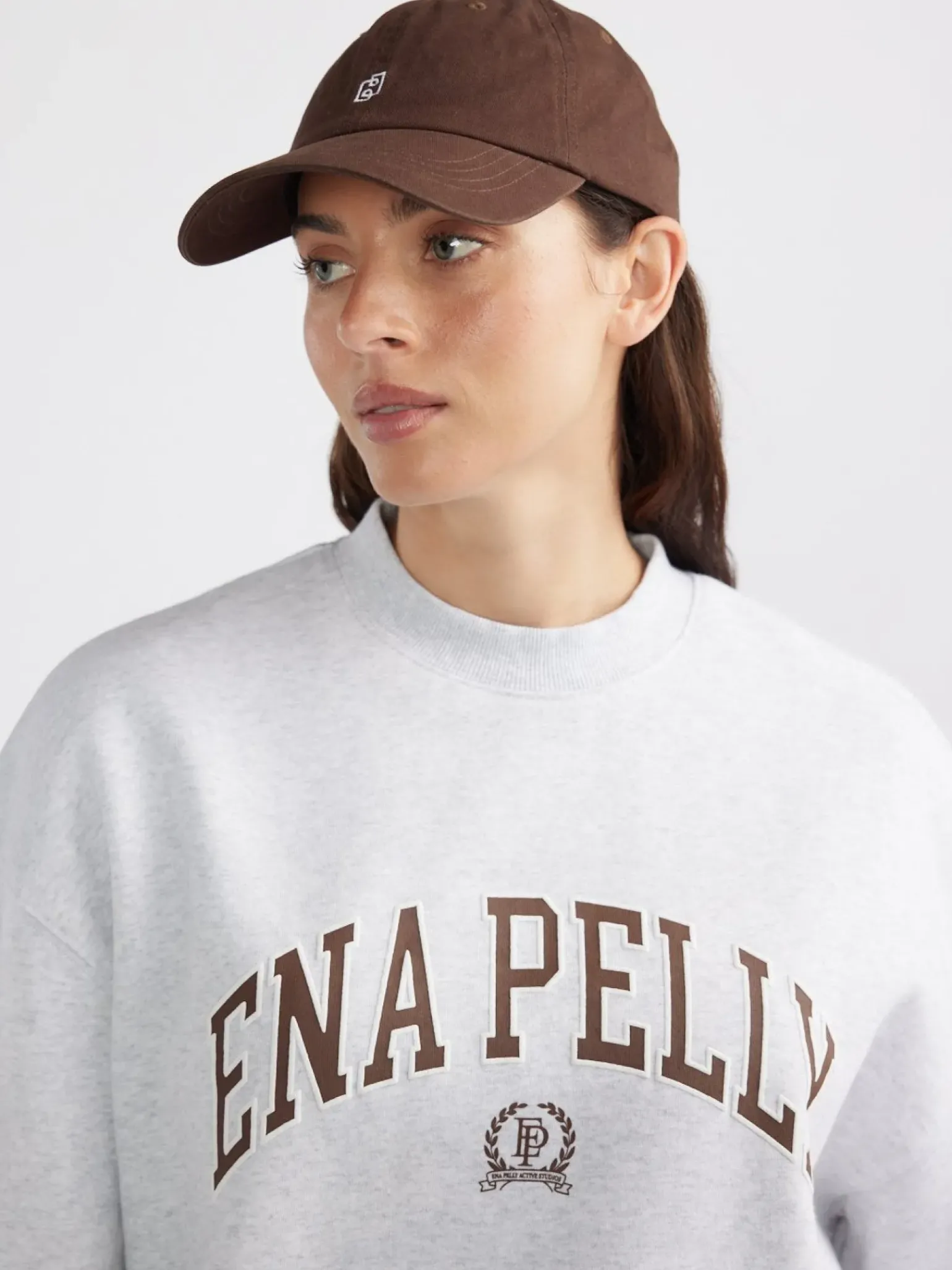Ena Pelly Classic Collegiate Sweatshirt - White Marle