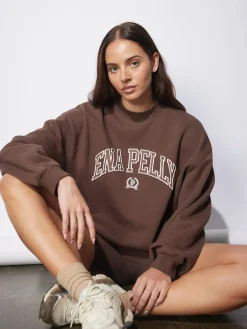 Ena Pelly Classic Collegiate Sweatshirt - Mocha