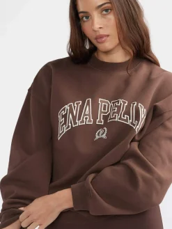 Ena Pelly Classic Collegiate Sweatshirt - Mocha