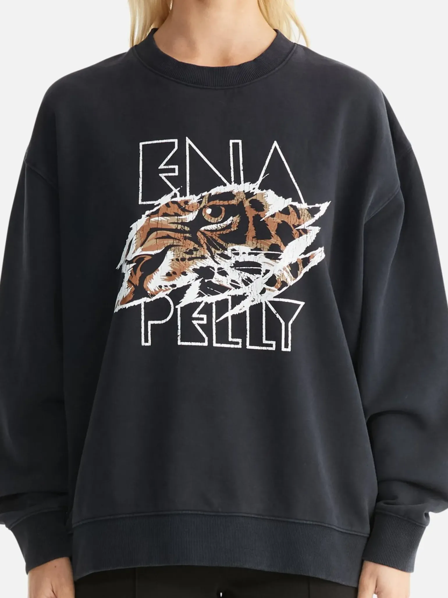 Ena Pelly Lilly Oversized Sweater Tigers Eye - Vintage Black