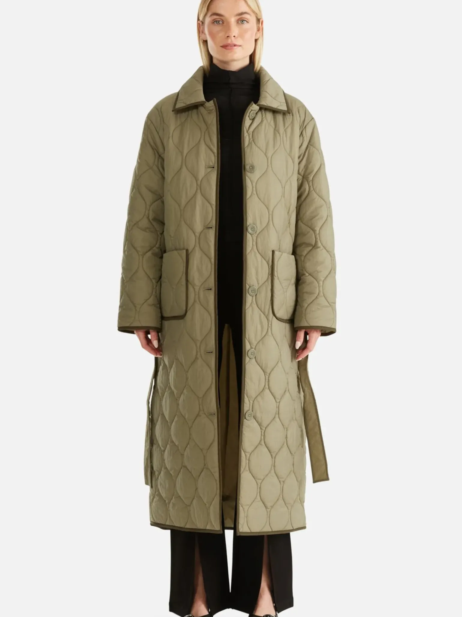 Ena Pelly Louise Quilted Puffer Jacket - Hunter Green