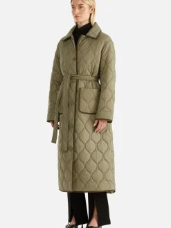 Ena Pelly Louise Quilted Puffer Jacket - Hunter Green