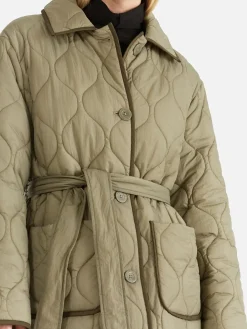 Ena Pelly Louise Quilted Puffer Jacket - Hunter Green