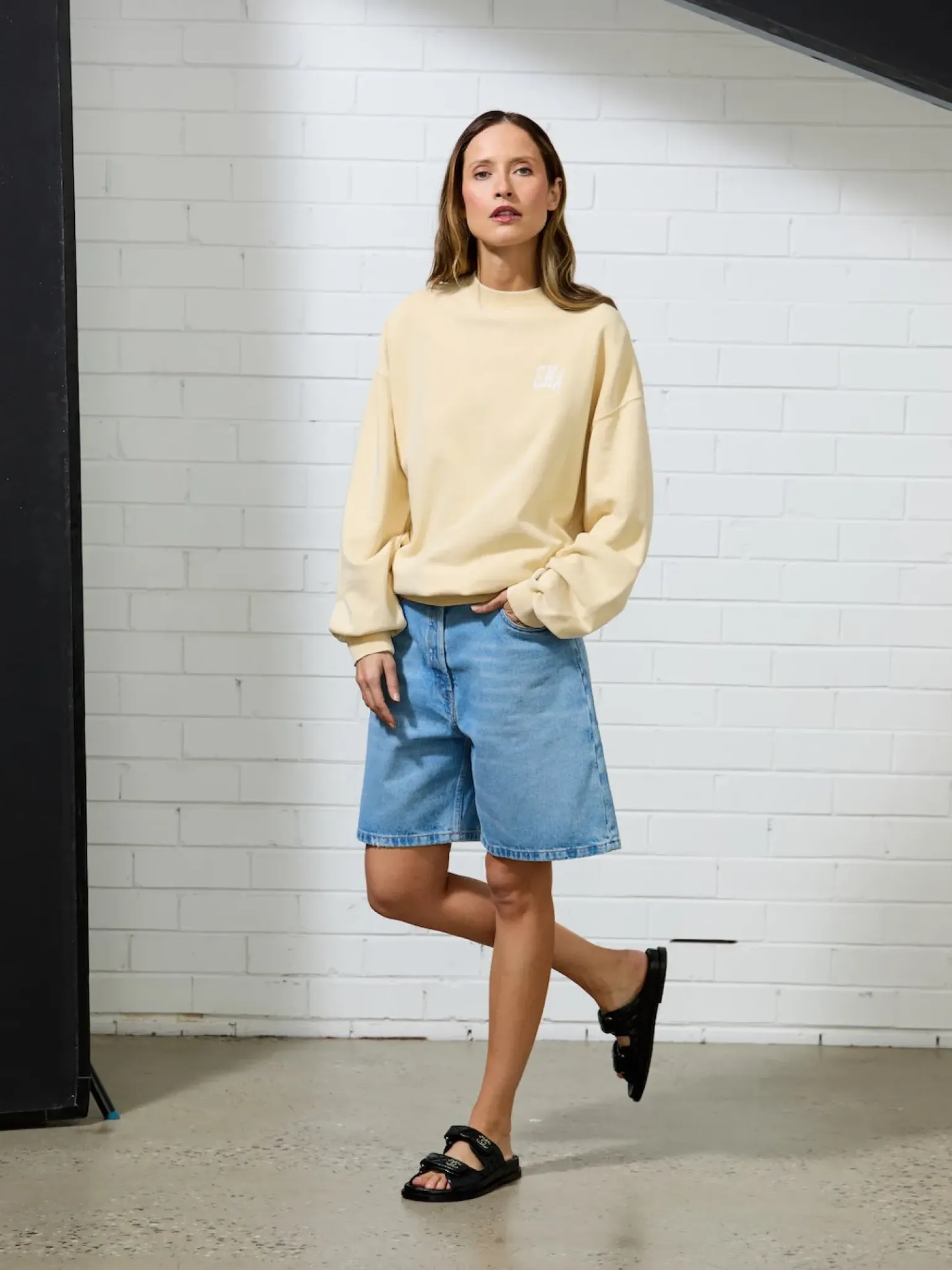 Ena Pelly Vintage Sport Sweatshirt - Lemon