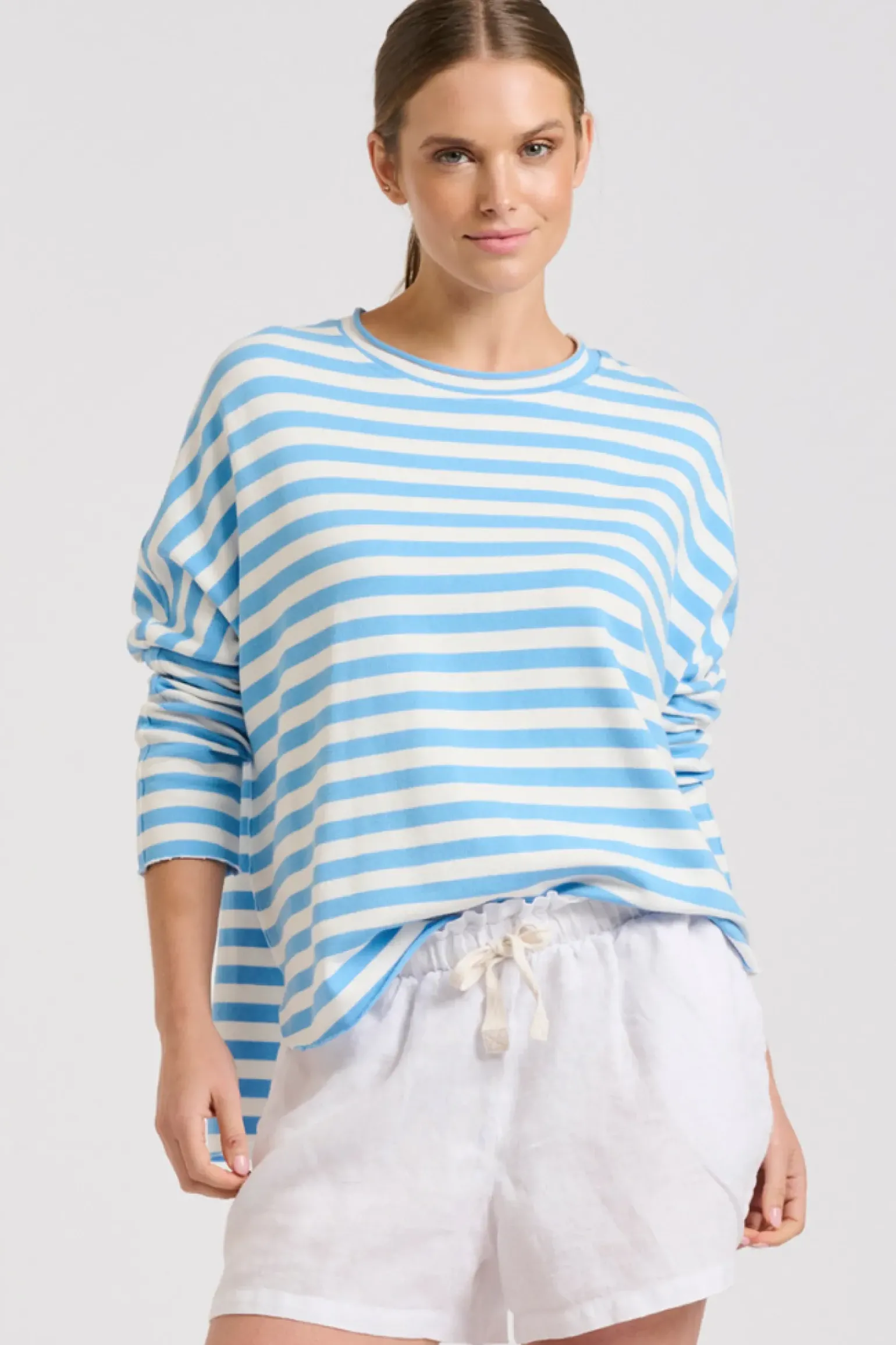 Est 1971 Raw Summer Sweatshirt - Blue/White Stripe