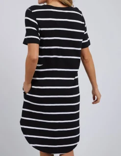 Foxwood Bay Stripe Dress- Black/White Stripe