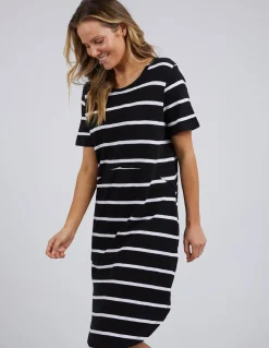 Foxwood Bay Stripe Dress- Black/White Stripe