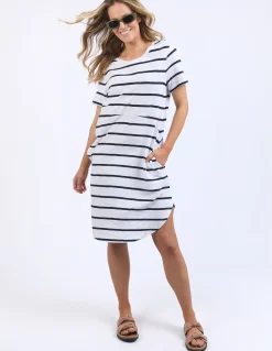 Foxwood Bay Stripe Dress - Navy