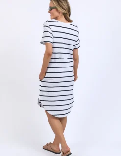 Foxwood Bay Stripe Dress - Navy