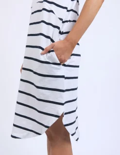 Foxwood Bay Stripe Dress - Navy