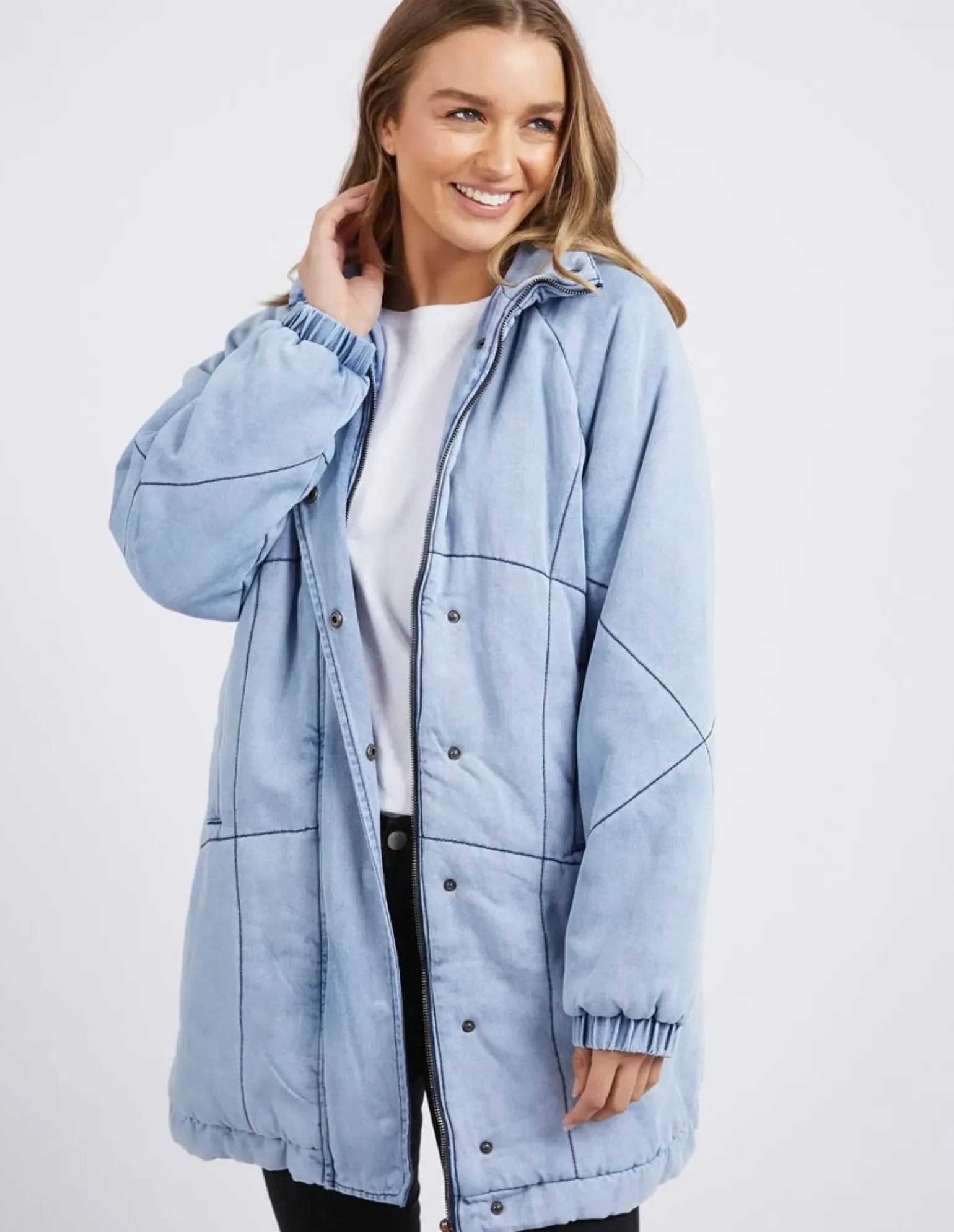 Foxwood Rosalee Longline Jacket - Light Blue