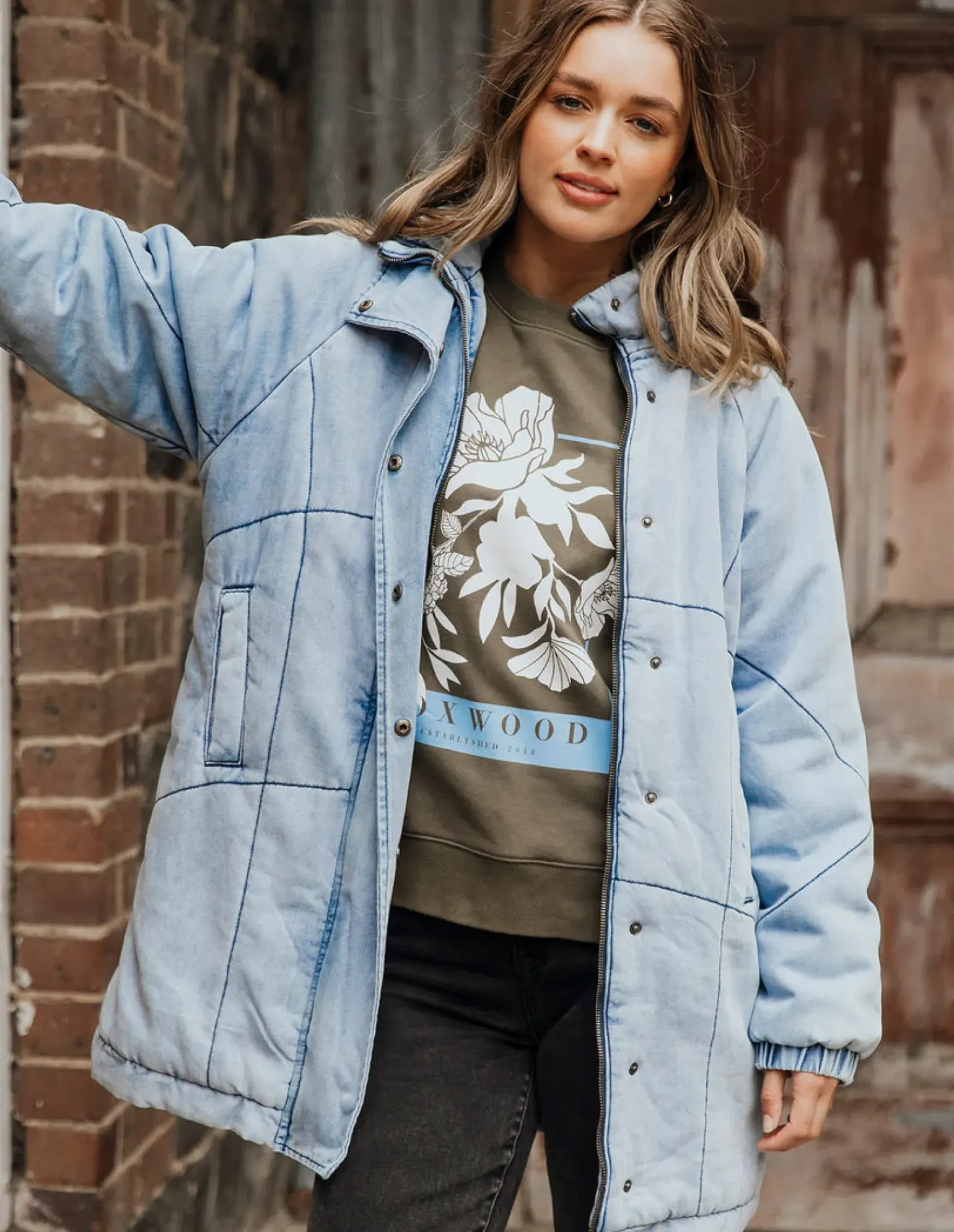 Foxwood Rosalee Longline Jacket - Light Blue