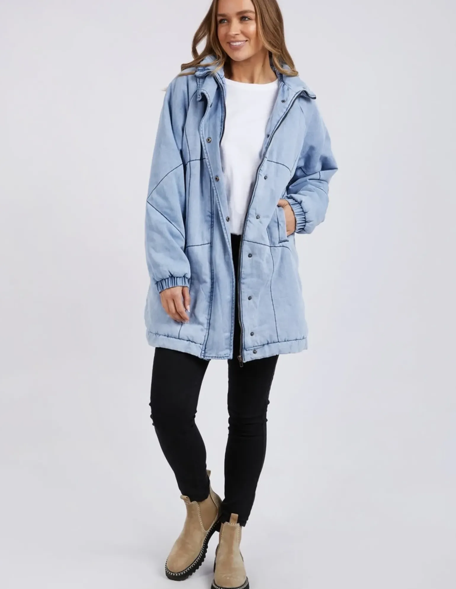 Foxwood Rosalee Longline Jacket - Light Blue