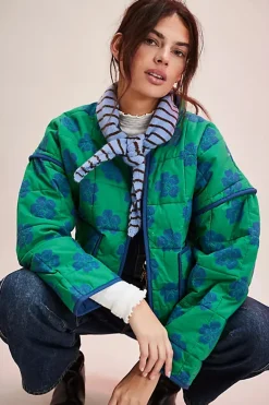 Free People Chloe Jacket - Grass Combo