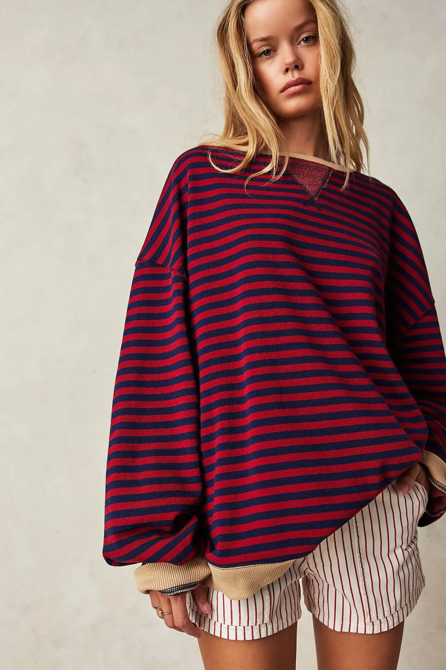 Free People Classic Striped Crew - Nautical Combo