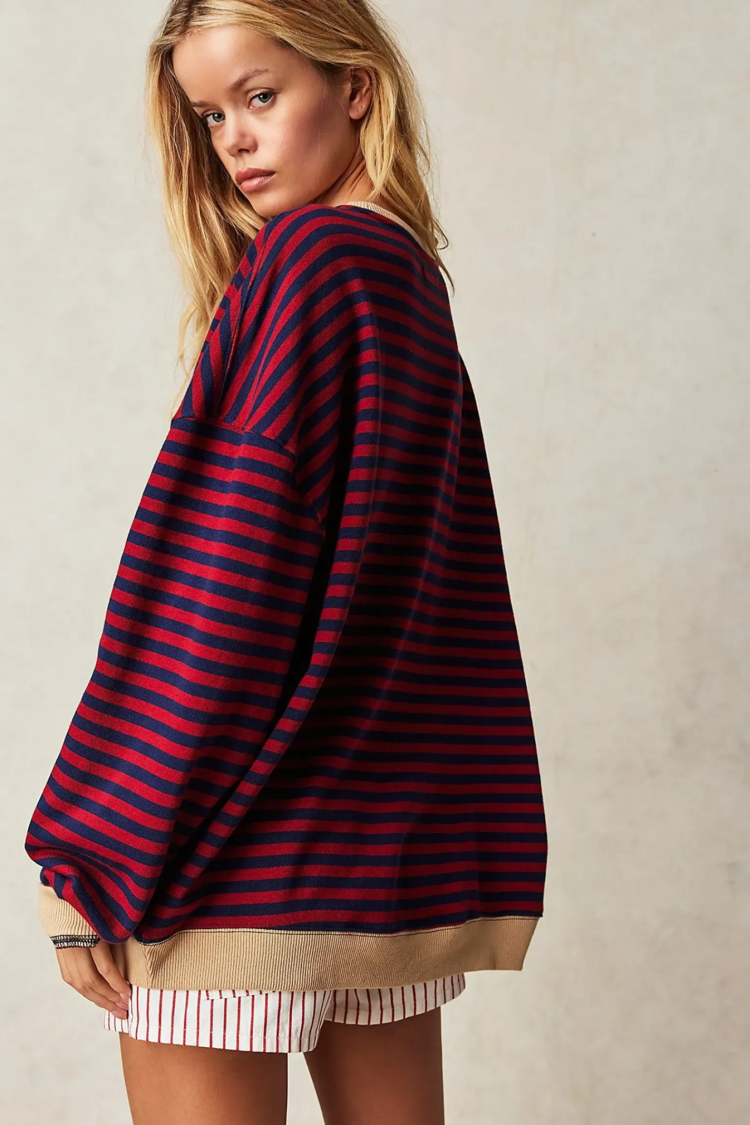 Free People Classic Striped Crew - Nautical Combo