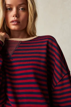 Free People Classic Striped Crew - Nautical Combo
