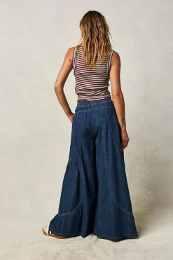 Free People Dawn on Me Wide Leg Jeans - London Blue