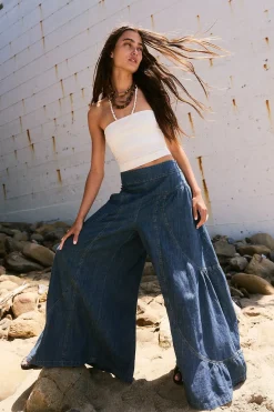 Free People Dawn on Me Wide Leg Jeans - London Blue