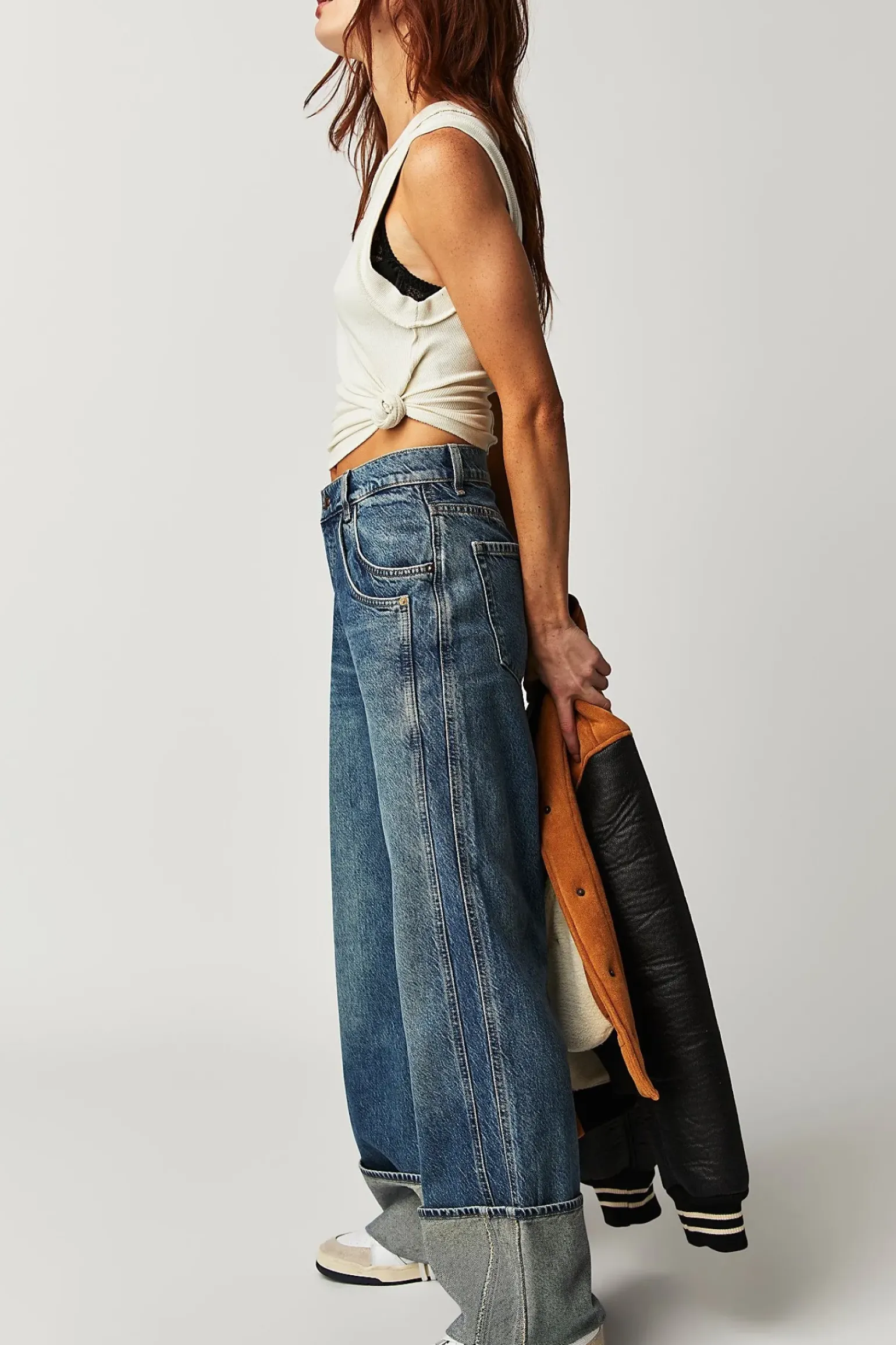 Free People Final Countdown Mid Rise Jean