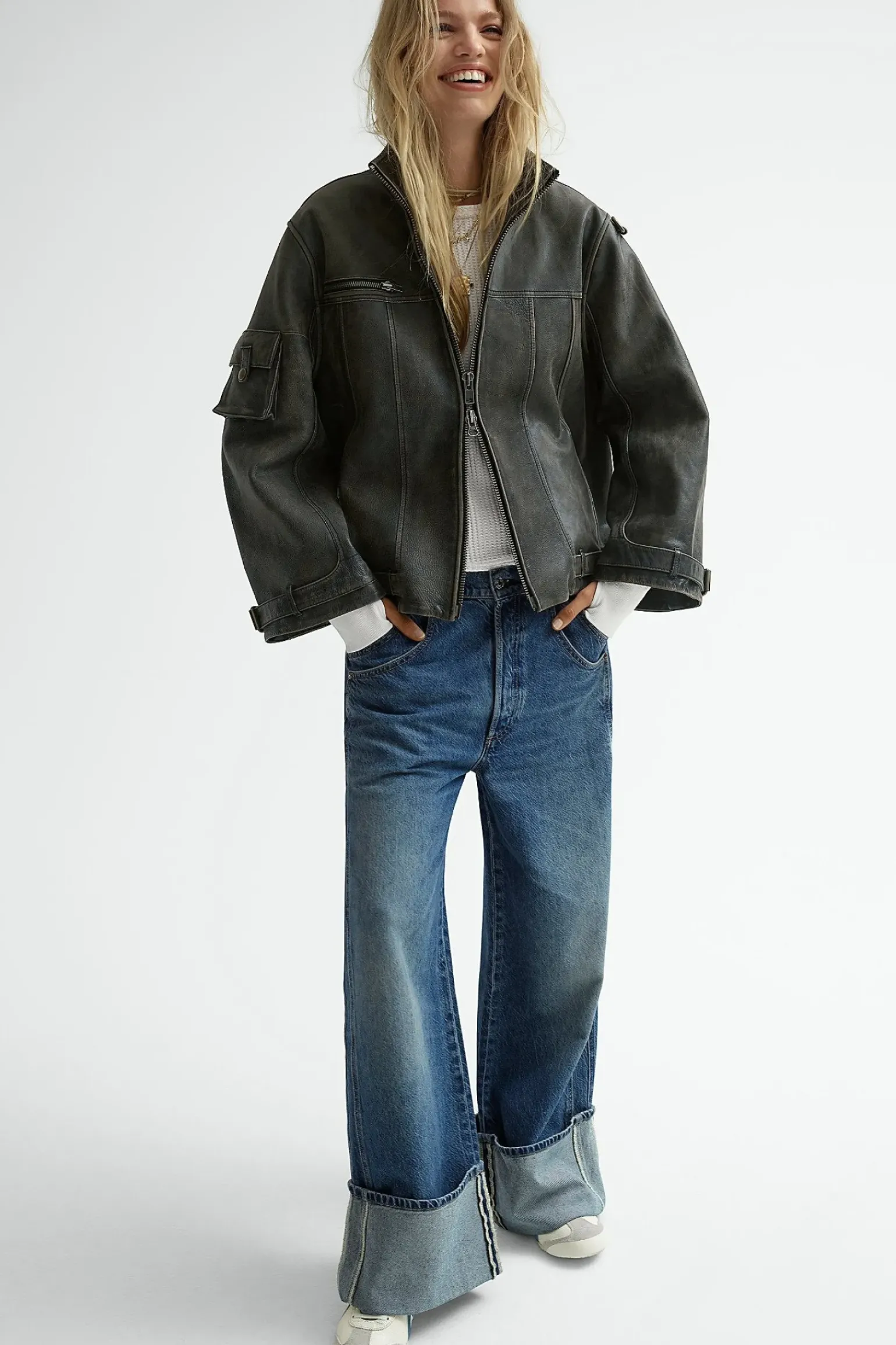 Free People Final Countdown Mid Rise Jean
