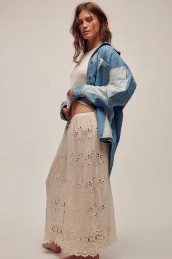 Free People Mountain Roads Shirt - Indigo Mixed