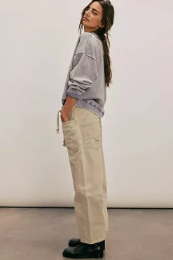 Free People Moxie Low Slung Pull On Barrel Jeans - Jetty